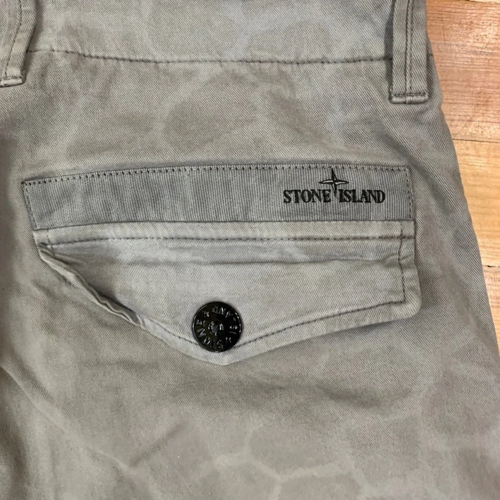 Stone Island Vintage Tactical Gray Pattern Chino Pants Made in Italy Size 30